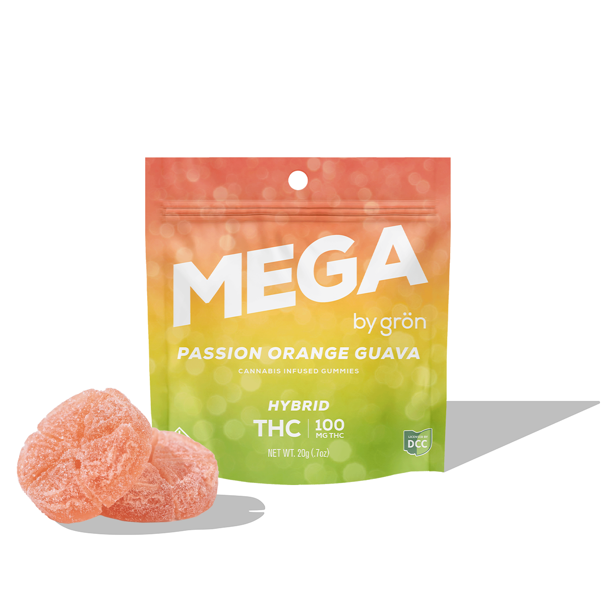 Grön THC Passion Orange Guava Mega Hybrid 100mg 2ct