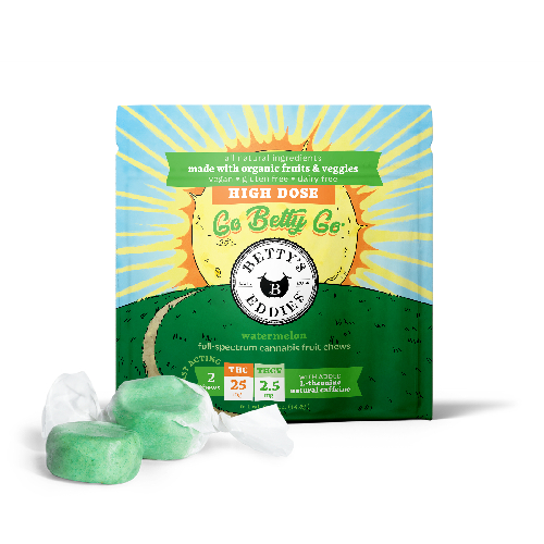 Betty's Eddies Sativa Go Betty Go Watermelon Fruit Chews 50mg (2ct) - IL