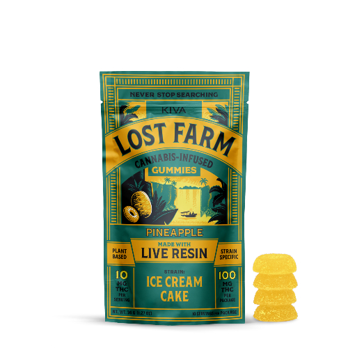 Kiva Lost Farm Live Resin Pineapple Gummies 100mg (10ct) - IL