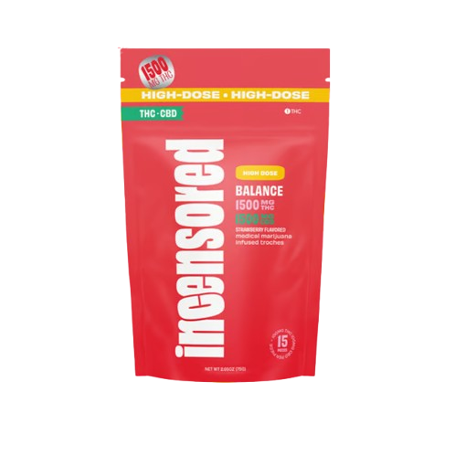 INCensored Strawberry Balance 1:1 Troches 3000mg (15pk)