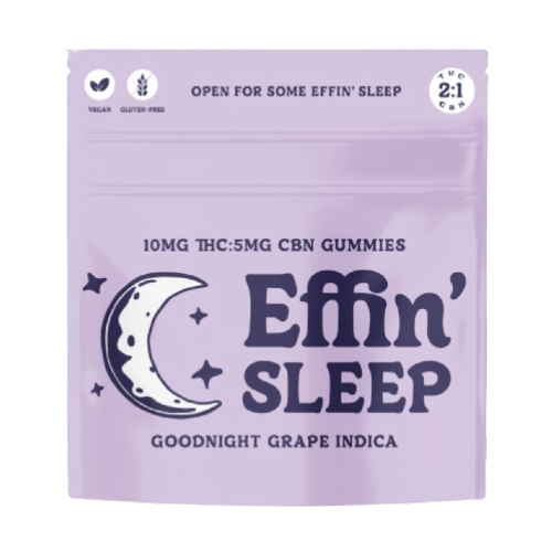 Effin Sleep Indica 2:1 THC:CBN Goodnight Grape Gummies 100mg (10ct) - IL