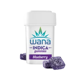 Wana Organic Sour Blueberry Indica Gummies 100mg (10ct) - IL