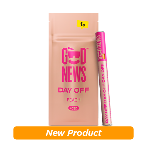 DAY OFF Peach Disposable Vape 1:2 CBD:THC