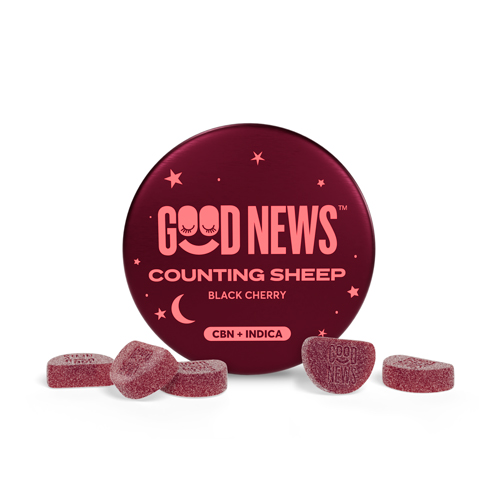 Good News Counting Sheep Black Cherry Gummies with CBN 100mg Tin (10ct) - IL