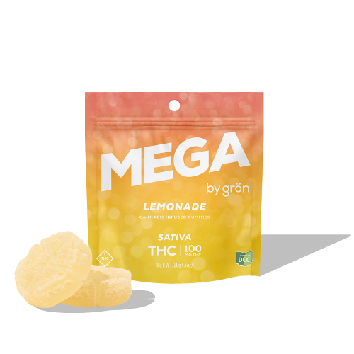 Grön THC Lemonade Mega Sativa 100mg 2ct