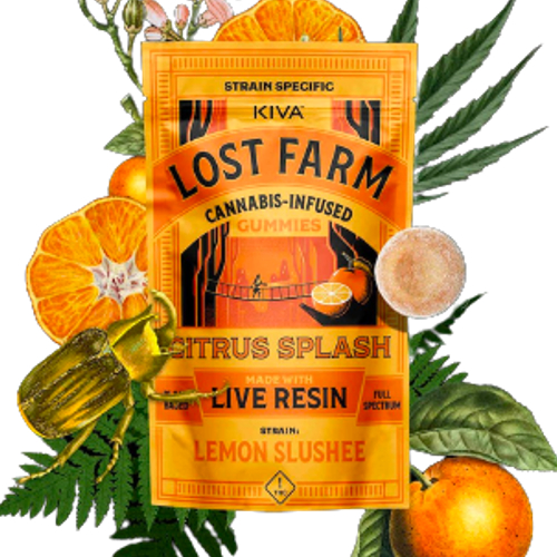 Kiva Lost Farm Live Resin Citrus Splash x Lemon Slushee Gummies 100mg (10ct) - OH