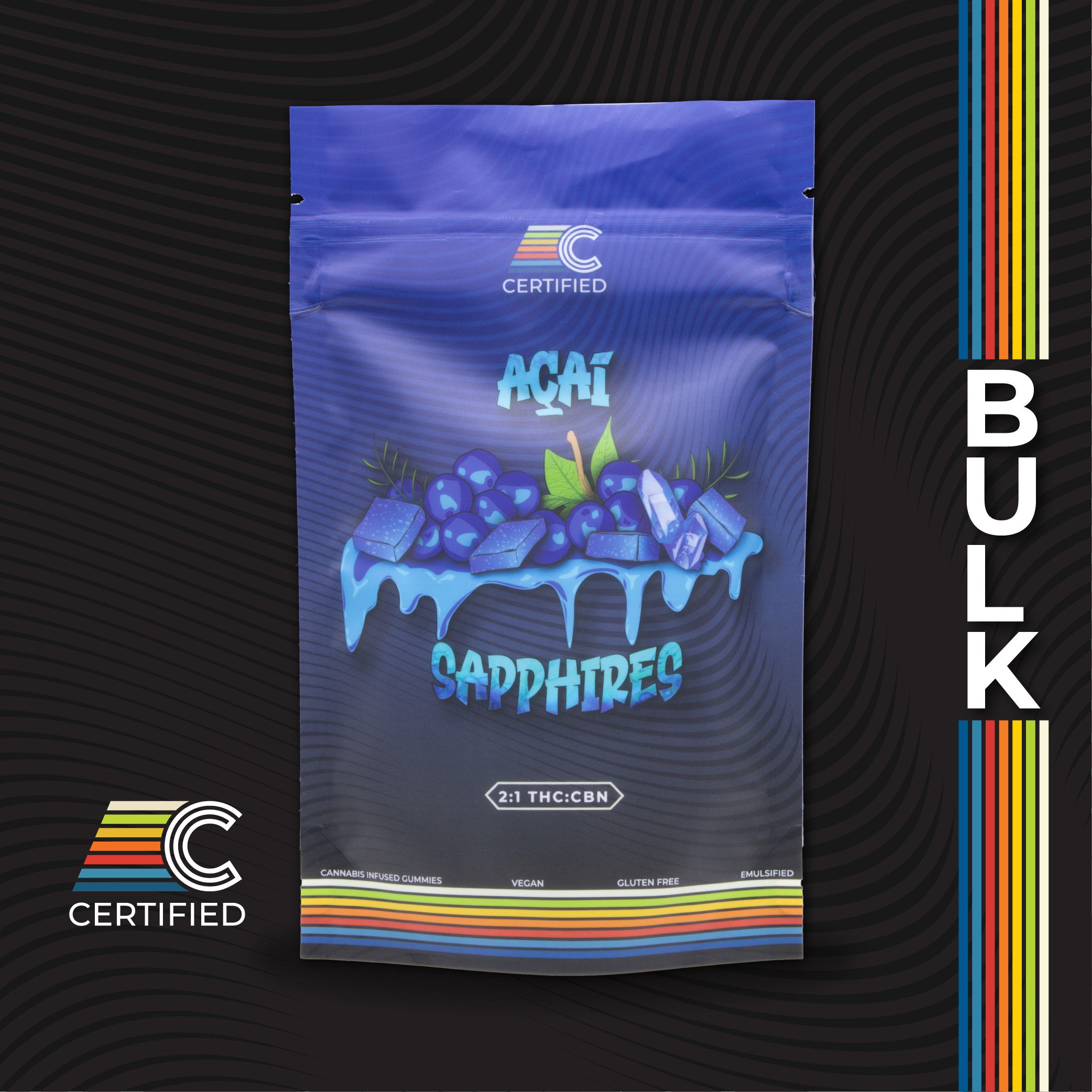 Certified Gems 2:1 CBN Acai Sapphires Gummies 400mg (40ct) - OH