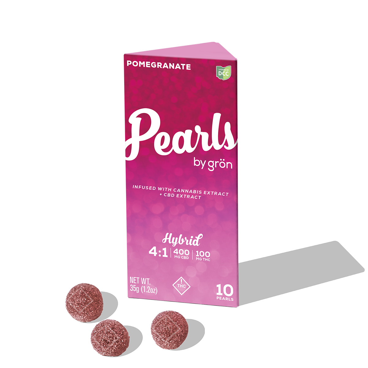 Grön 4:1 Pomegranate Pearls Hybrid CBD:THC 100mg 10ct