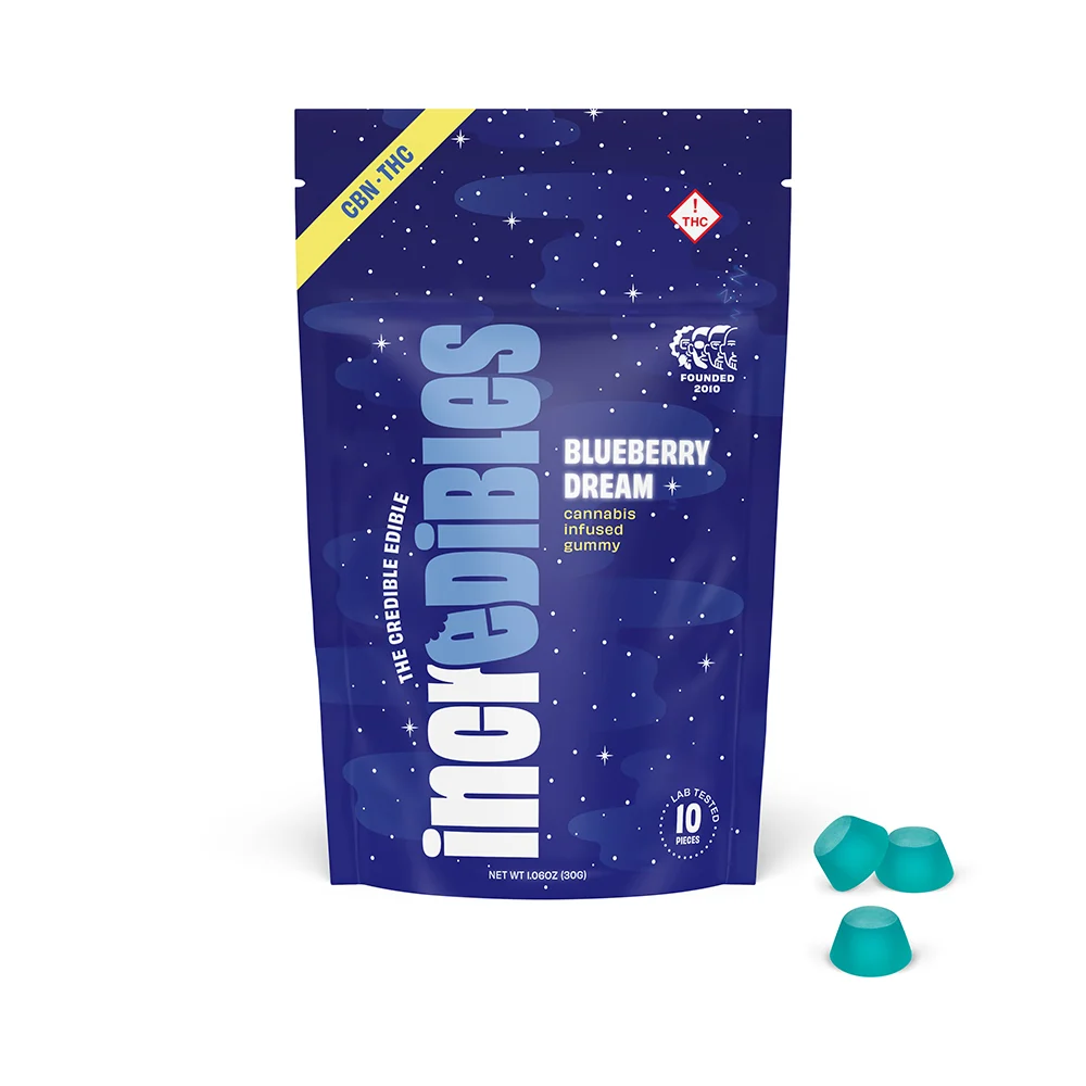Incredibles 5:1 THC:CBN Blueberry Dream High Dose Gummies 120mg (10ct)
