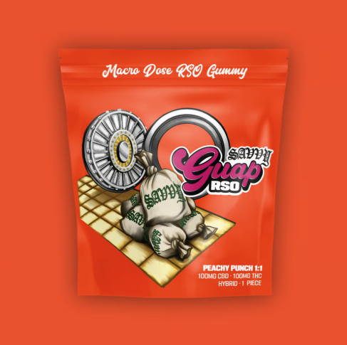 Guap RSO Peachy Punch 1:1 CBD Gummy 100mg (1ct)