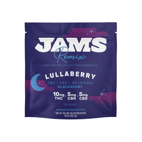 JAMS Remix 2:1:1 THC:CBD:CBN + Melatonin Lullaberry Blackberry Jellies 200mg (10ct) - NY