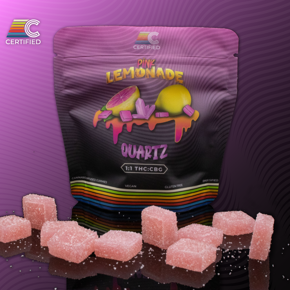 1:1 CBG Pink Lemonade Quartz Gummies