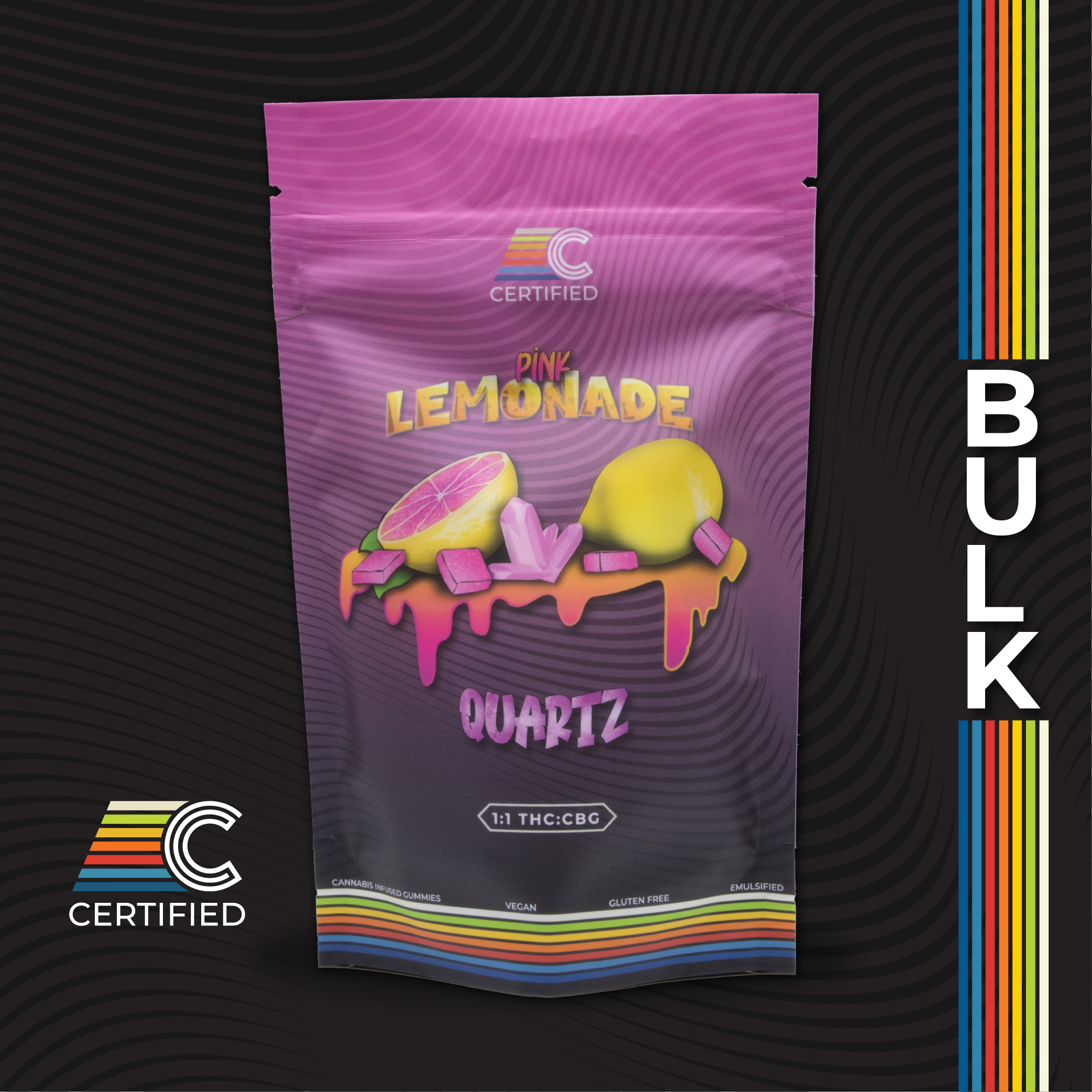 1:1 CBG Pink Lemonade Quartz Gummies 400mg (40ct)