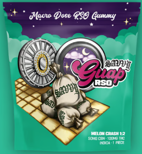Guap Indica RSO Melon Crash 1:2 CBN Gummy 100mg (1ct)