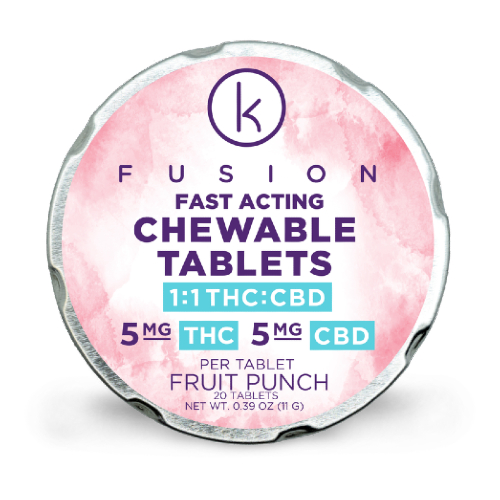 1:1 CBD:THC Fruit Punch Fast-Acting Chewable Tablets